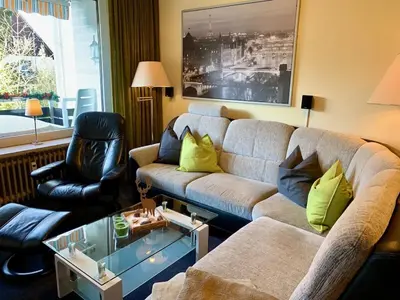 Ein Sitzbereich in der Unterkunft Ferienwohnung Köhnke 3