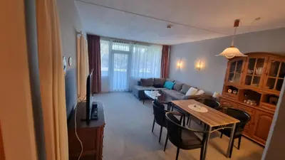 Ein Sitzbereich in der Unterkunft Ferienwohnung Dorna
