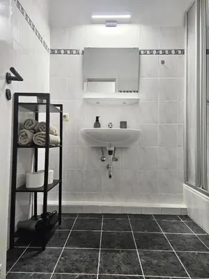 Ein Badezimmer in der Unterkunft Ferienwohnung Dehn in Goslars Altstadt I Stylistisch mit Parkmöglichkeiten