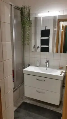 Ein Badezimmer in der Unterkunft Gemütliche Ferienwohnung in Goslar Hahnenklee mit Blick auf den Bocksberg
