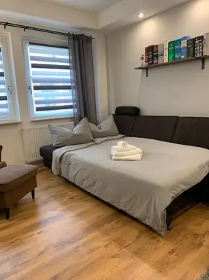 Ein Bett oder Betten in einem Zimmer der Unterkunft Ferienwohnung in Marktnähe 96 qm