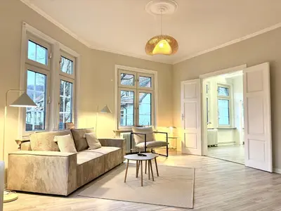 Ein Sitzbereich in der Unterkunft HYGGE LIVING - Große hochwertige Apartments - hundefreundlich - Boxspringbetten - inmitten der Altstadt