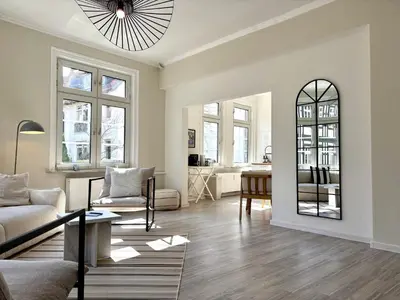 Ein Sitzbereich in der Unterkunft HYGGE LIVING - Große hochwertige Apartments - hundefreundlich - Boxspringbetten - inmitten der Altstadt