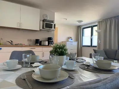Küche/Küchenzeile in der Unterkunft Apartment am Pulverturm