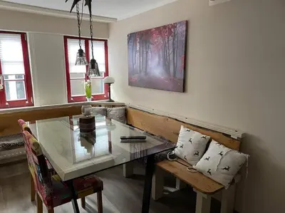 Ein Sitzbereich in der Unterkunft Ferienhaus Charlotte