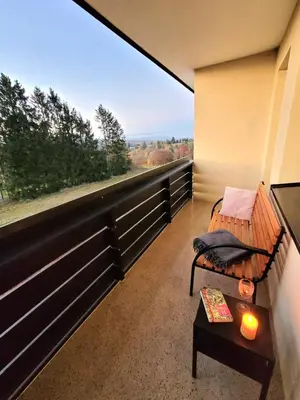 Ein Balkon oder eine Terrasse in der Unterkunft Goldenes Geisslein