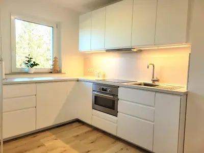 Küche/Küchenzeile in der Unterkunft Goldenes Geisslein