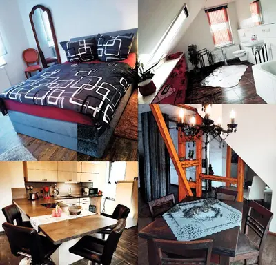 Ein Bett oder Betten in einem Zimmer der Unterkunft Ferienwohnung zur alten Schneiderei