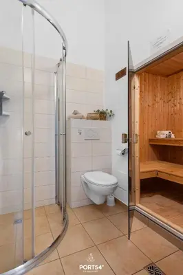 Ein Badezimmer in der Unterkunft Ferienhaus BergZauber Lodge - Sankt Andreasberg im Harz