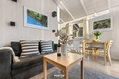 Ein Sitzbereich in der Unterkunft Ferienhaus HarzTraum Lodge - Sankt Andreasberg im Harz