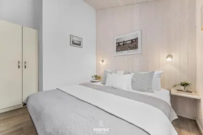 Ein Bett oder Betten in einem Zimmer der Unterkunft Ferienhaus Bergwiesenblick - Sankt Andreasberg im Harz