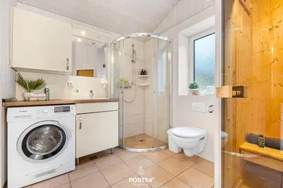 Ein Badezimmer in der Unterkunft Ferienhaus Panoramablick 19 - Sankt Andreasberg im Harz
