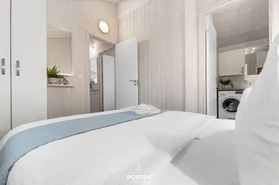 Ein Bett oder Betten in einem Zimmer der Unterkunft Ferienhaus Panoramablick 19 - Sankt Andreasberg im Harz
