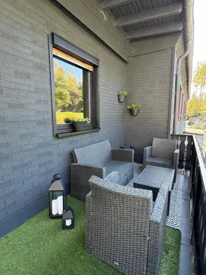 Ein Sitzbereich in der Unterkunft Jacks Ferienhaus Braunlage nähe der Seilbahn