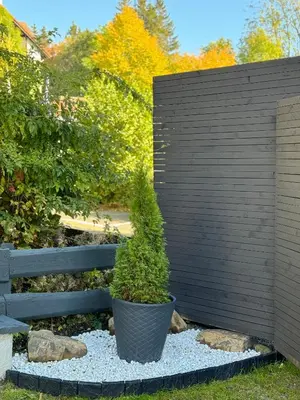 Ein Garten an der Unterkunft Jacks Ferienhaus Braunlage nähe der Seilbahn