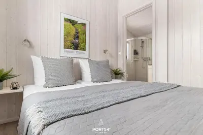 Ein Bett oder Betten in einem Zimmer der Unterkunft Ferienhaus Harzer Roller - Sankt Andreasberg im Harz