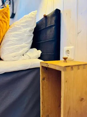 Ein Bett oder Betten in einem Zimmer der Unterkunft Ferienhaus Trollblume - Sankt Andreasberg im Harz