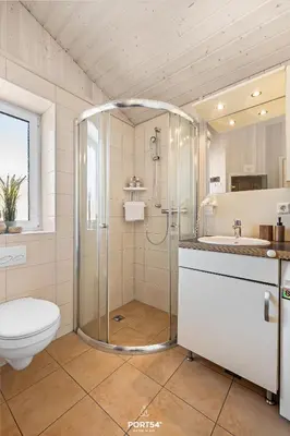 Ein Badezimmer in der Unterkunft Ferienhaus Panoramablick 26 - Sankt Andreasberg im Harz