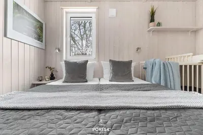 Ein Bett oder Betten in einem Zimmer der Unterkunft Ferienhaus Panoramablick 7 - Sankt Andreasberg im Harz