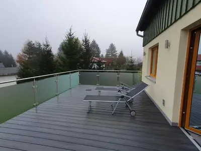 Ein Balkon oder eine Terrasse in der Unterkunft Nelius - Ferienhaus 2