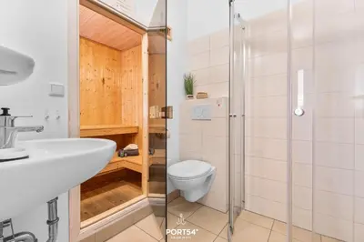 Ein Badezimmer in der Unterkunft Ferienhaus Panoramablick 37 - Sankt Andreasberg im Harz