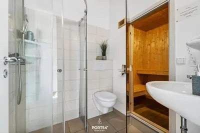 Ein Badezimmer in der Unterkunft Ferienhaus Spitzenblick 1 - Sankt Andreasberg im Harz