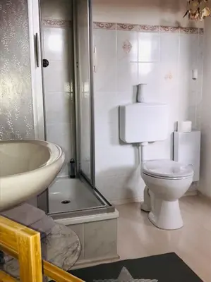 Ein Badezimmer in der Unterkunft Ferienwohnung am Harz