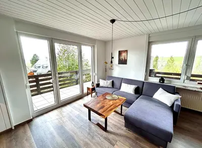 Ein Sitzbereich in der Unterkunft Ferienwohnung Abendsegler