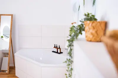 Ein Badezimmer in der Unterkunft Ferienwohnung Stadtblick - Modernes Wohnen auf 2 Etagen