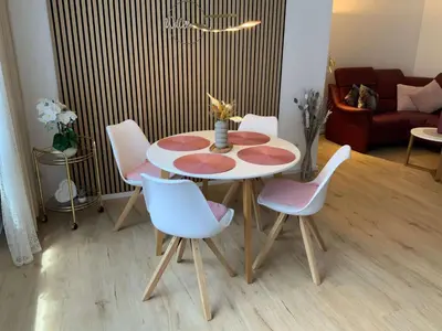 Ein Sitzbereich in der Unterkunft Ferienwohnung Traum an der Radau