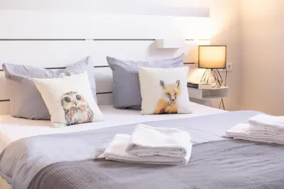 Ein Bett oder Betten in einem Zimmer der Unterkunft Brockenoase Fullhouse