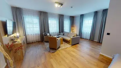 Ein Sitzbereich in der Unterkunft Chalet Bergzeit 5