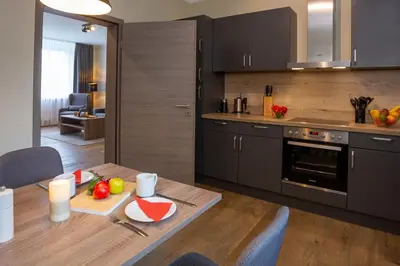 Küche/Küchenzeile in der Unterkunft Lieblingsquartier familiy Suite 2-3