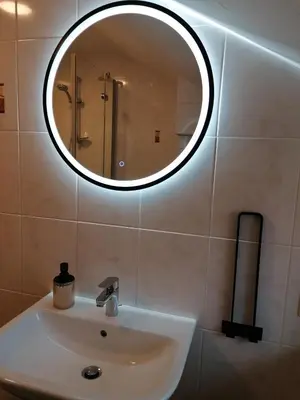 Ein Badezimmer in der Unterkunft Haus am Fluss