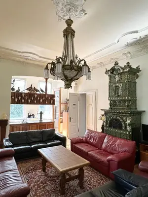 Ein Sitzbereich in der Unterkunft Villa Teufelsmauer