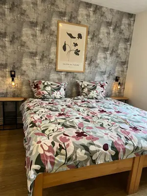 Ein Bett oder Betten in einem Zimmer der Unterkunft Ferienhaus Denise Harz