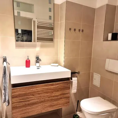 Ein Badezimmer in der Unterkunft Apartment am Rathaus