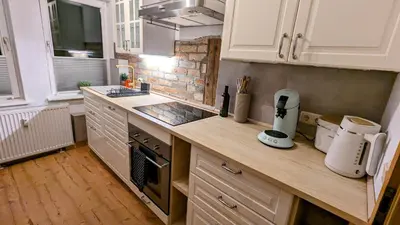 Küche/Küchenzeile in der Unterkunft ADresseApartments 2 - E-Kamin & Parkplatz
