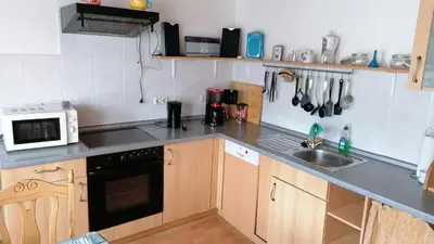 Küche/Küchenzeile in der Unterkunft Ferienwohnung Hase