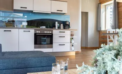 Küche/Küchenzeile in der Unterkunft StrandBerg's Stadt Chalet