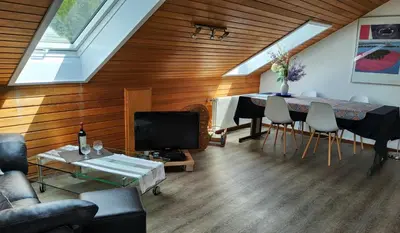 Ein Sitzbereich in der Unterkunft Ferienwohnung Klippenliebe 1 OG und Dachgeschoss