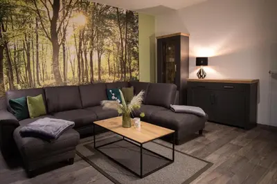 Ein Sitzbereich in der Unterkunft Ferienwohnung Busch 2