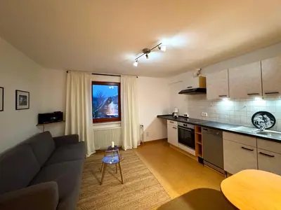Küche/Küchenzeile in der Unterkunft Schlesierweg-Apartments