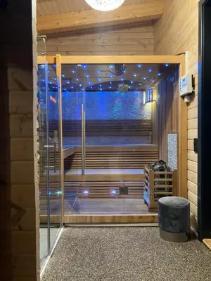 Ein Badezimmer in der Unterkunft Blockhaus Kik im Harz