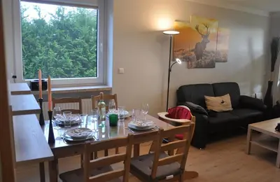 Ein Sitzbereich in der Unterkunft Roter Beer
