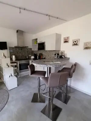 Küche/Küchenzeile in der Unterkunft Ferienwohnung 'Auszeit Parkresidenz'