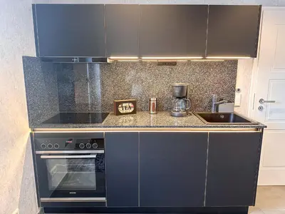 Küche/Küchenzeile in der Unterkunft WILD&COZY Apartment mit moderner Küche & Terrasse