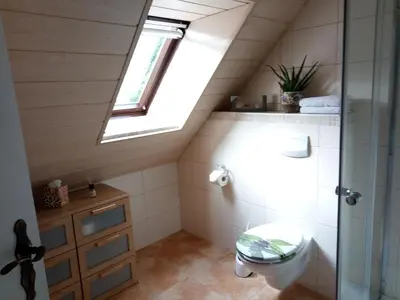 Ein Badezimmer in der Unterkunft Ferienwohnung Helmers Gemütlich wie zuhause