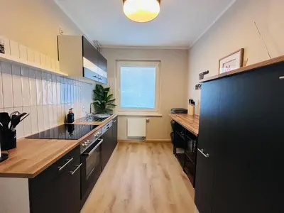 Küche/Küchenzeile in der Unterkunft Harzburg-Living Wohnung Goethe`s Panorama