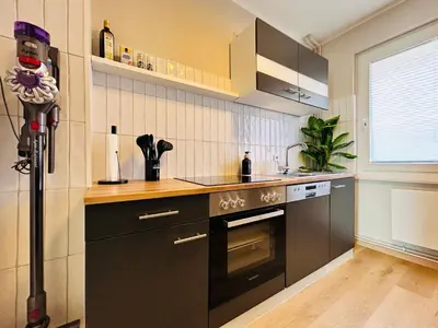 Küche/Küchenzeile in der Unterkunft Harzburg-Living Wohnung Goethe`s Panorama